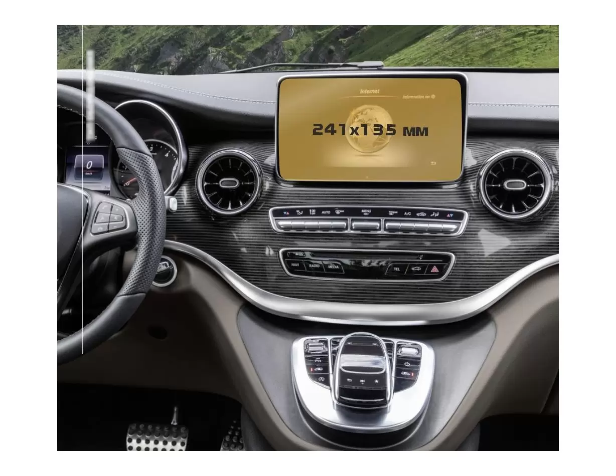 Mercedes-Benz V-class (W447) 2014 - Present Multimedia 5,8" Protection d'écran Résiste aux rayures HD transparent - 1 - habillag