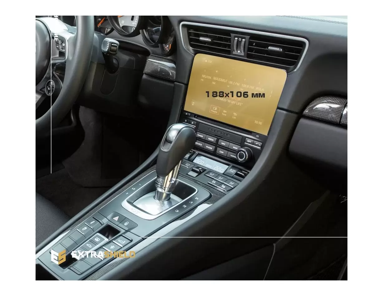 Porsche 911 (991) 2016 - 2020 Multimedia Sound Package Plus 7" Protection d'écran Résiste aux rayures HD transparent - 1 - habil