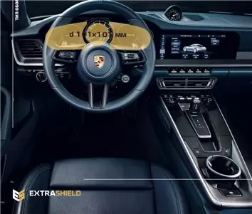 Porsche 911 (992) 2018 - Present Digital Speedometer 14" Protection d'écran Résiste aux rayures HD transparent - 1 - habillage d