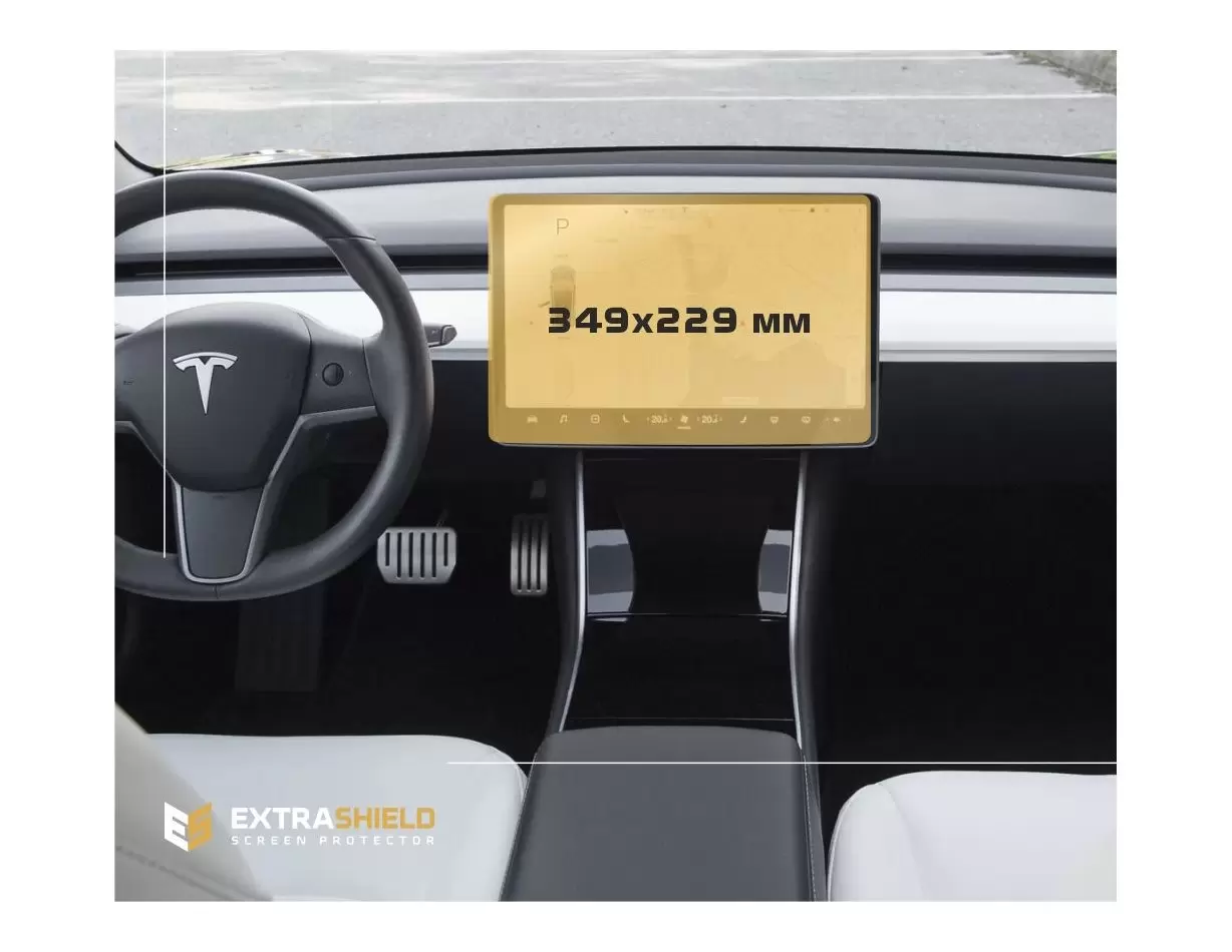 Tesla Model 3 2017 - Present Multimedia 15" Protection d'écran Résiste aux rayures HD transparent - 1 - habillage decor de table