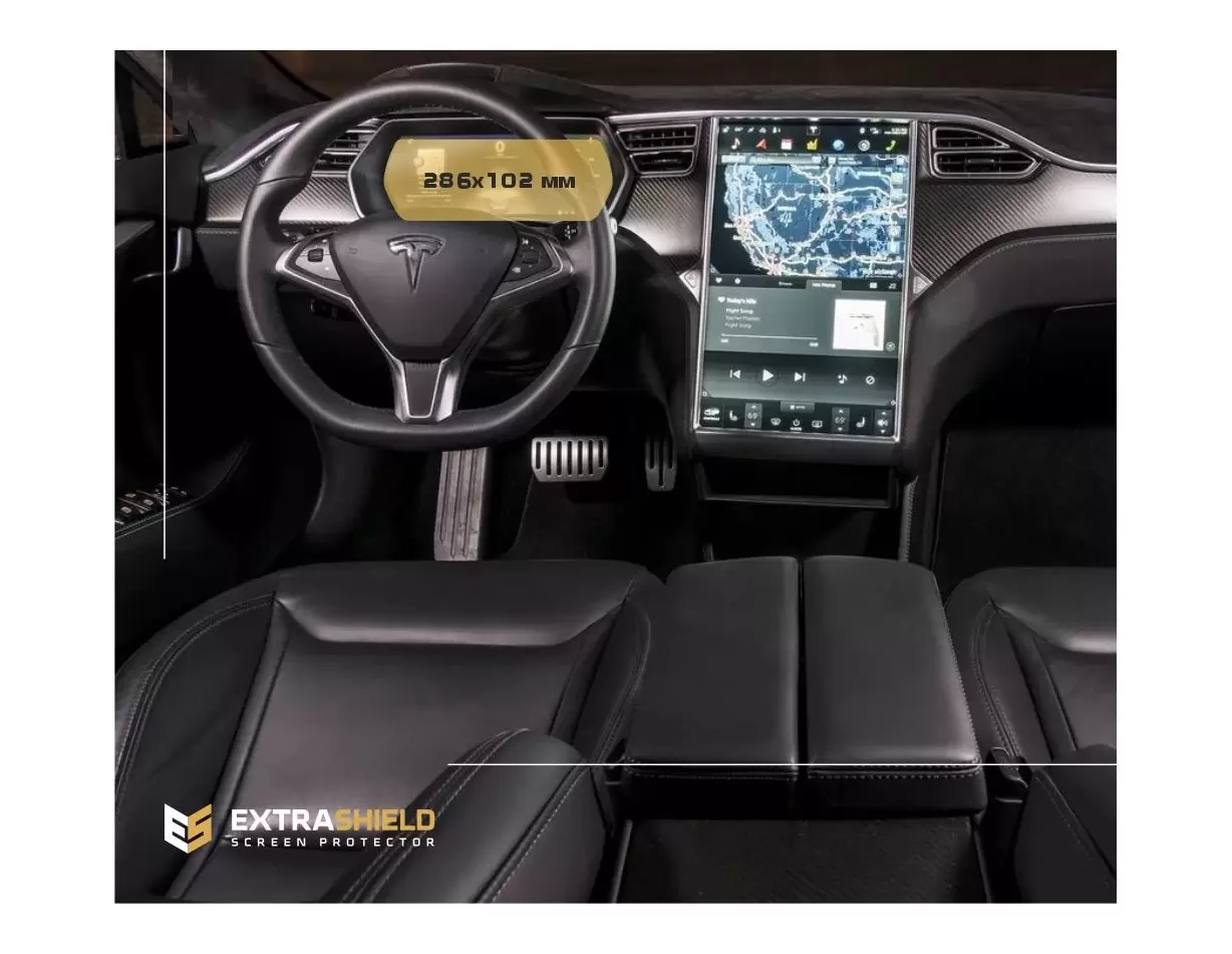 Tesla Model S 2012 - Present Digital Speedometer 12,3" Protection d'écran Résiste aux rayures HD transparent - 1 - habillage dec