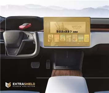 Tesla Model S 2021 - Present Multimedia 17" Protection d'écran Résiste aux rayures HD transparent - 1 - habillage decor de table