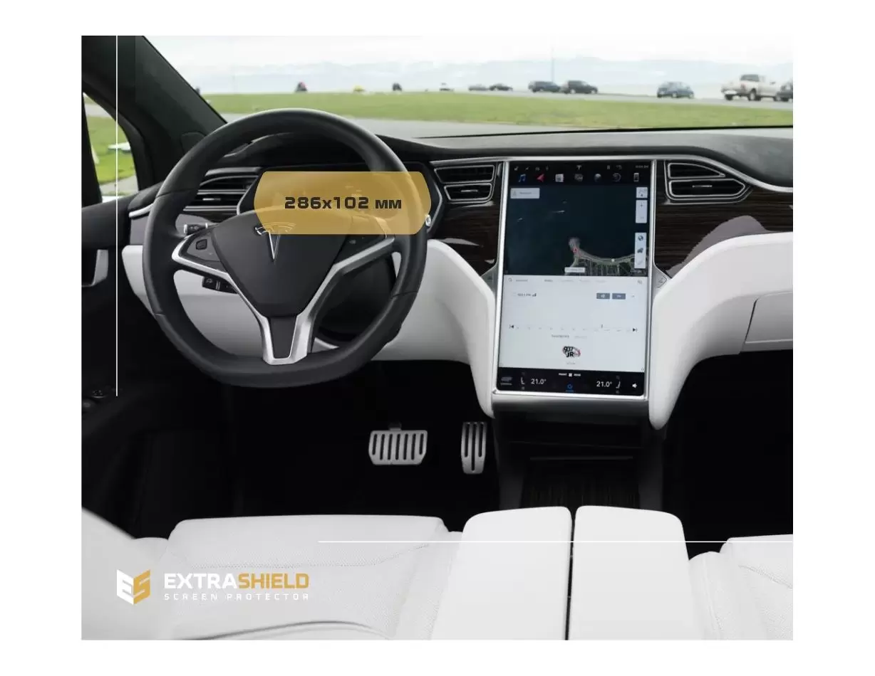 Tesla Model X 2015 - Present Digital Speedometer 12,3" Protection d'écran Résiste aux rayures HD transparent - 1 - habillage dec