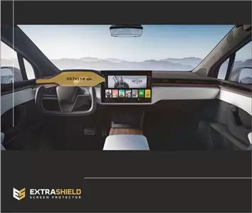 Tesla Model X 2021 - Present Digital Speedometer Protection d'écran Résiste aux rayures HD transparent - 1 - habillage decor de 