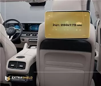 Mercedes-Benz GLS (W167) 2019 - Present Passenger monitors (2pcs,) 10,2"with camera + ON Protection d'écran Résiste aux rayures 