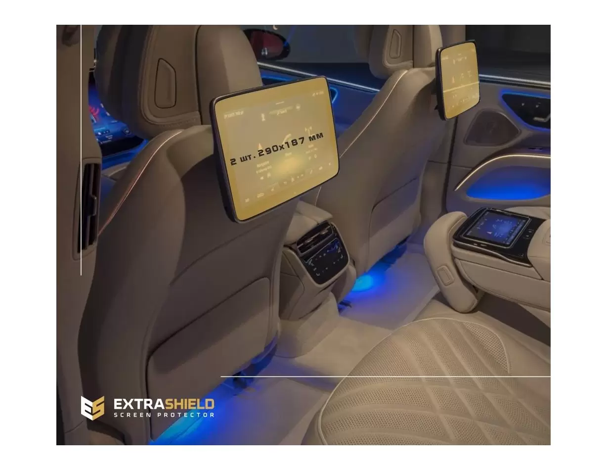 Mercedes-Benz EQS 2020 - Present Passenger monitors (2pcs,) 10,2" Protection d'écran Résiste aux rayures HD transparent - 1 - ha