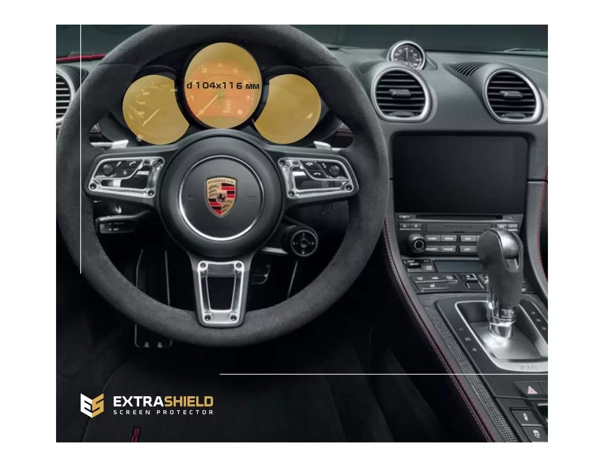 Porsche Cayman 2016 - Present Digital Speedometer 12" Protection d'écran Résiste aux rayures HD transparent - 1 - habillage deco