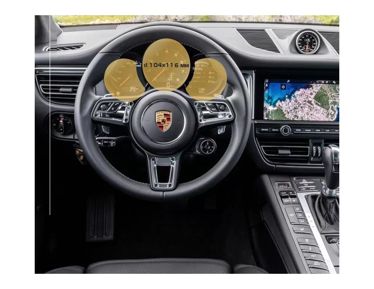 Porsche Macan 2018 - Present Digital Speedometer 12" Protection d'écran Résiste aux rayures HD transparent - 1 - habillage decor