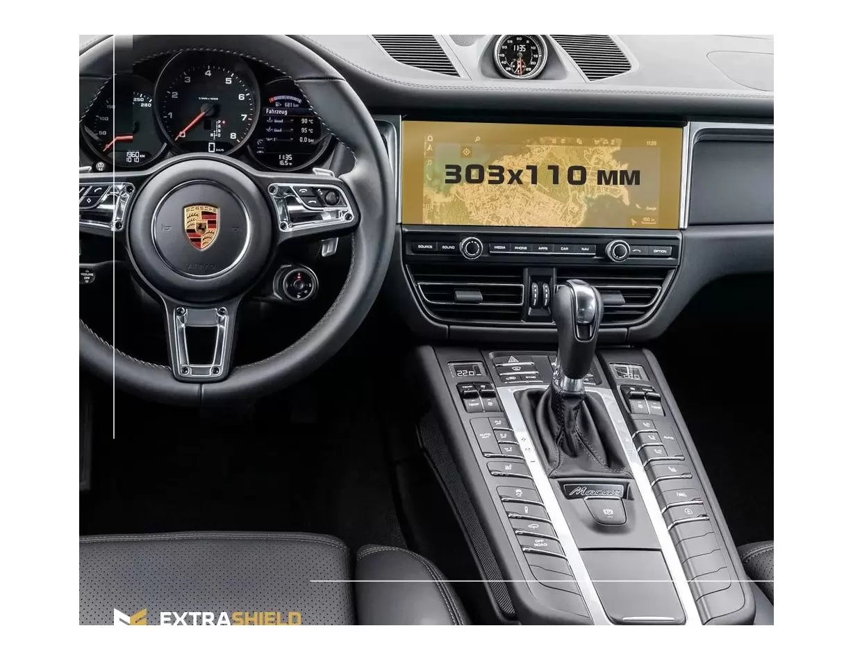 Pour Porsche Macan 2014-2017 2018-2020 Véritable fibre de carbone Voiture  Contrôle central Tableau de bord Décoration Couverture Accessoires de  voiture