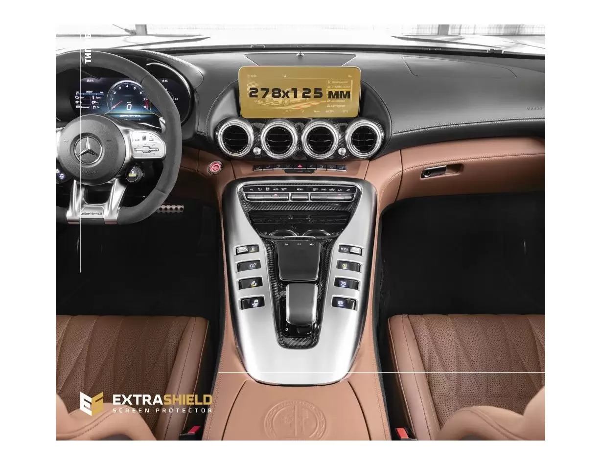Mercedes-Benz AMG GT (C190/R190) 2016 - 2020 Multimedia 10,3" Protection d'écran Résiste aux rayures HD transparent - 1 - habill