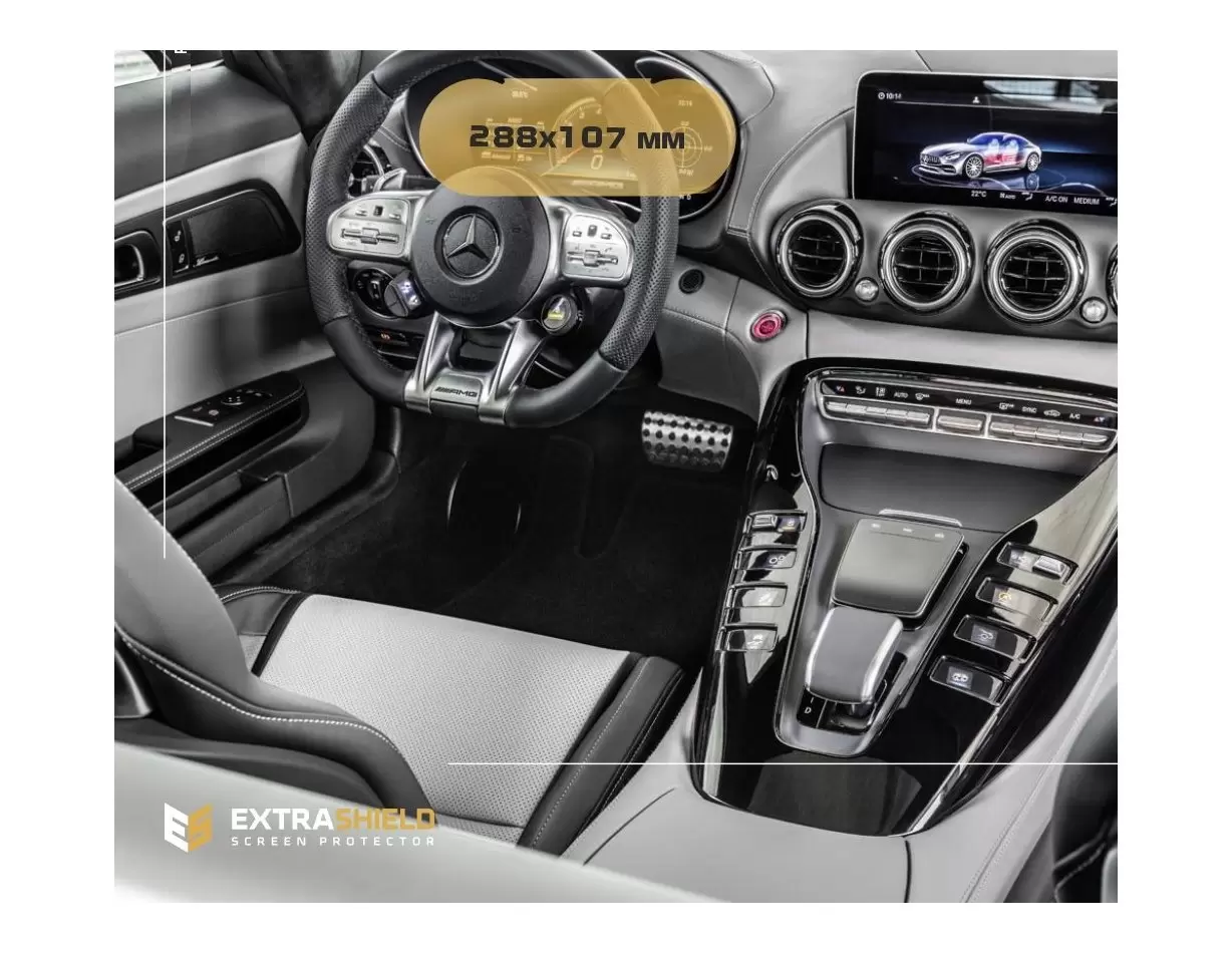 Mercedes-Benz AMG GT (C190/R190) 2016 - 2020 Digital Speedometer 10,25" Protection d'écran Résiste aux rayures HD transparent - 