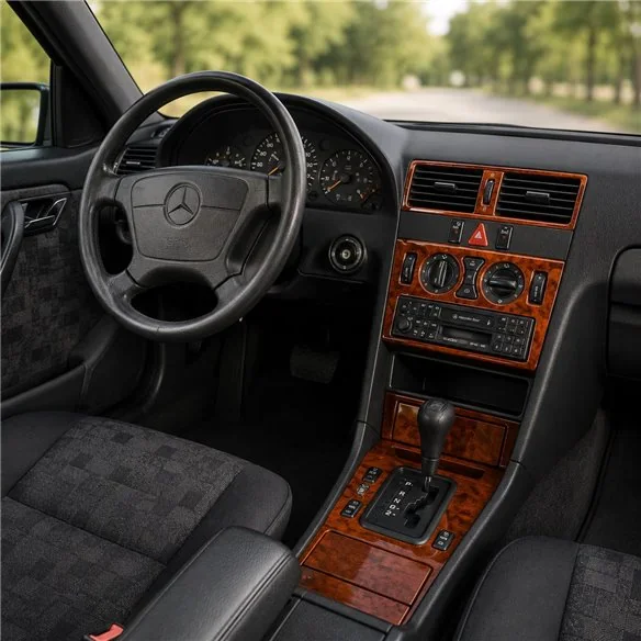Mercedes C-Class W202 1995-1997 kit décor tableau de bord 3D, 12 pièces