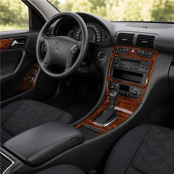 Mercedes C-Class W203 2000-2006 kit décor tableau de bord 3D, 16 pièces