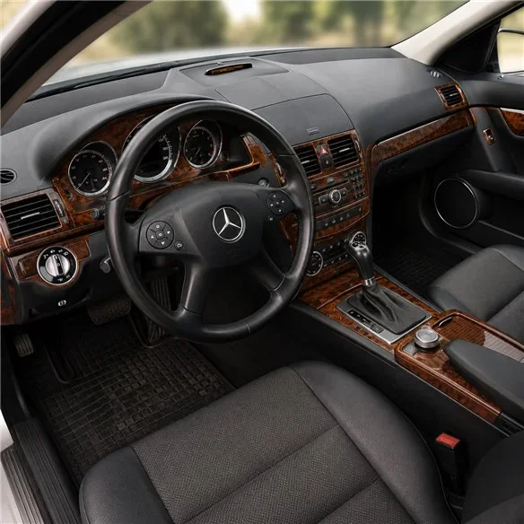 Mercedes C-Class W204 2007-2014 kit décor tableau de bord 3D, 46 pièces