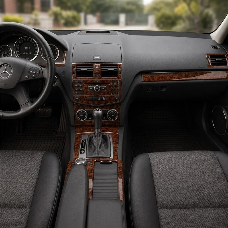 Mercedes C-Class W204 2006+ kit décor tableau de bord 3D, 17 pièces