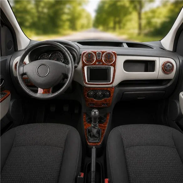 Dacia Dokker 2013+ kit décor tableau de bord 3D, 21 pièces