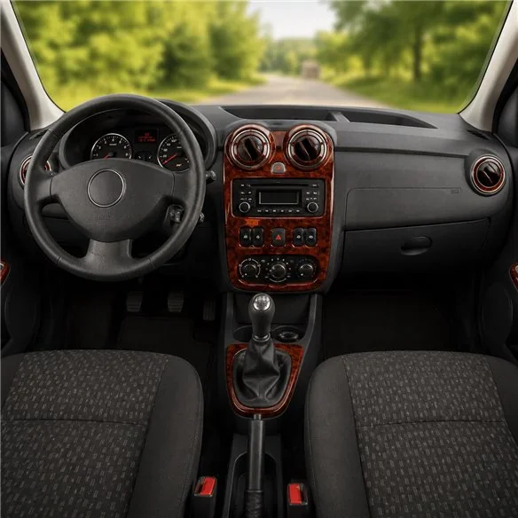 Dacia Sandero 2010+ kit décor tableau de bord 3D, 22 pièces