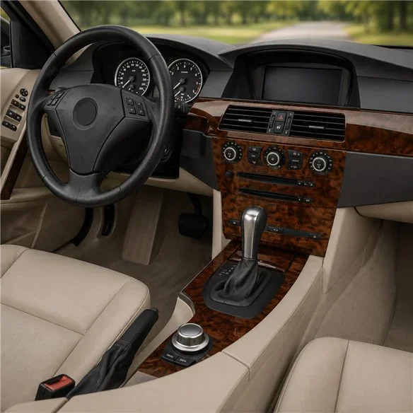 BMW-Series E60 2008-2010 kit décor tableau de bord 3D, 63 pièces