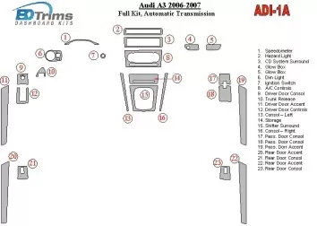 Audi A4 2000-2001 Ensemble Complet, Boîte automatique BD Kit la décoration du tableau de bord - 1 - habillage decor de tableau d