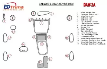 Daewoo Leganza 1999-2003 Ensemble Complet BD Décoration de tableau de bord