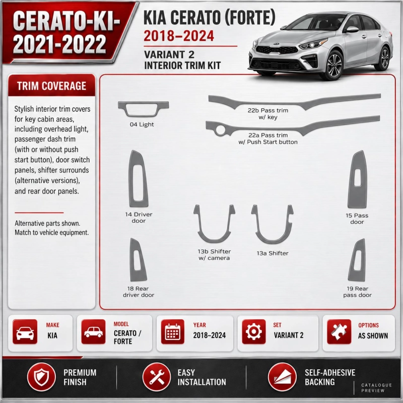 Kia Cerato 2021 2022 – Designer Trim – Kit intérieur complet