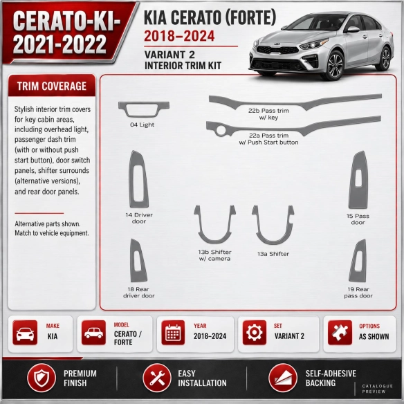 Kia Cerato 2021 2022 – Designer Trim – Kit intérieur complet