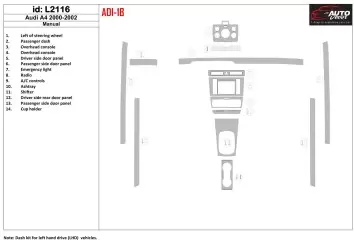 Audi A4 2000-2001 Ensemble Complet BD Décoration de tableau de bord