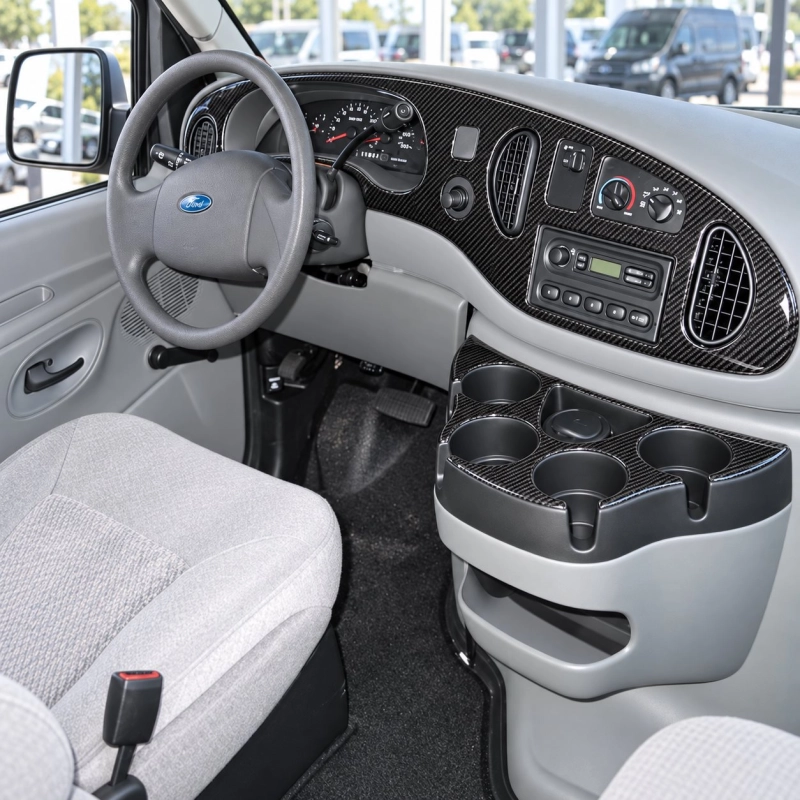 Ford E-Series E-Van 2008-2011 kit décoration intérieure tableau de bord 10 pièces