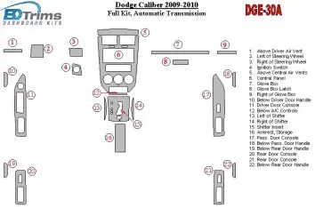 Dodge Caliber 2009-UP Ensemble Complet, Automatic Gear BD Décoration de tableau de bord