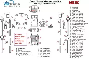 Dodge Charger 2008-UP Ensemble Complet, 5-Gears Boîte automatique BD Kit la décoration du tableau de bord - 1 - habillage decor 