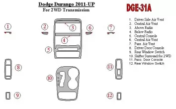 Dodge Durango 2011-UP BD Kit la décoration du tableau de bord - 2 - habillage decor de tableau de bord