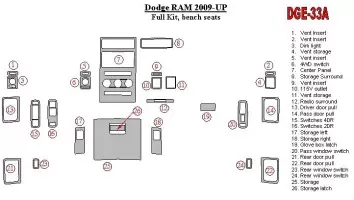 Dodge Ram 2009-UP BD Kit la décoration du tableau de bord - 1 - habillage decor de tableau de bord