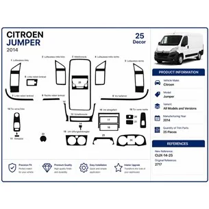 Citroen Jumper 2014 3D kit décoration intérieure tableau de bord 25 pièces 2