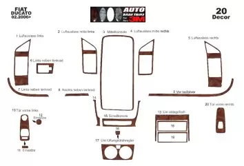 Fiat Ducato 2006 Kit la décoration du tableau de bord 20-Pièce - 2 - habillage decor de tableau de bord