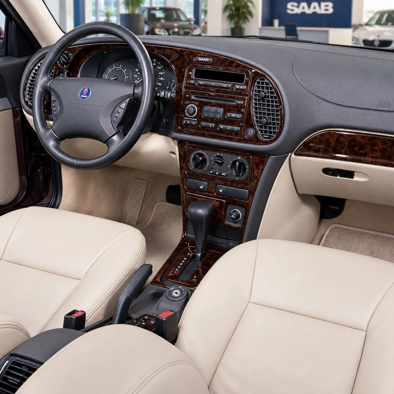 Saab 9-3 1999-2002 Auto boîte de vitesses, avec Compact Casette player, sans OEM, 21 pièces kit décoration intérieure tableau de