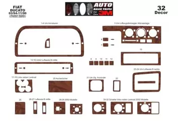 Fiat Ducato 94-02 Kit la décoration du tableau de bord 32-Pièce - 2 - habillage decor de tableau de bord