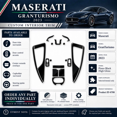 Maserati Granturismo 2023 2024 – Designer Trim – Kit intérieur complet