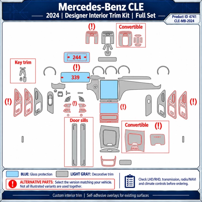 Mercedes-Benz Cle 2024 – Designer Trim – Kit intérieur complet