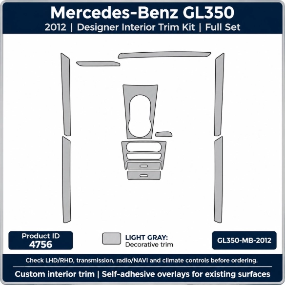 Mercedes-Benz Gl350 2012 – Designer Trim – Kit intérieur complet