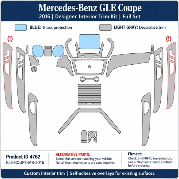 Mercedes-Benz GLE Coupe 2016 – Designer Trim – Kit intérieur complet