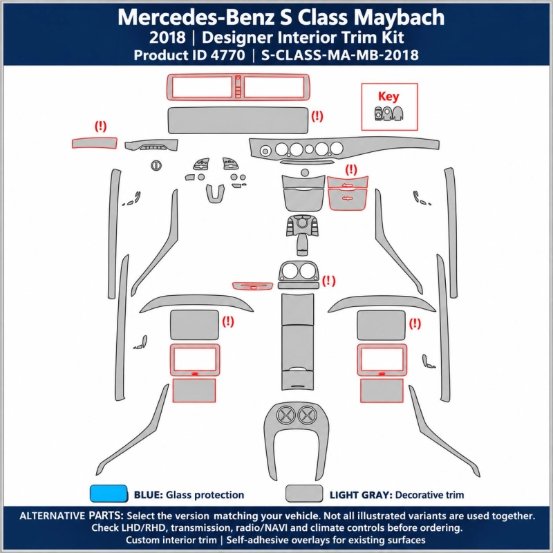 Mercedes-Benz S Class Maybach 2018 – Designer Trim – Kit intérieur complet