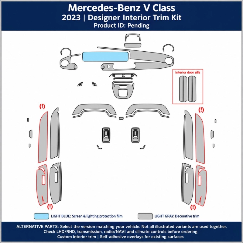 Mercedes-Benz V Class 2018 – Designer Trim – Kit intérieur complet