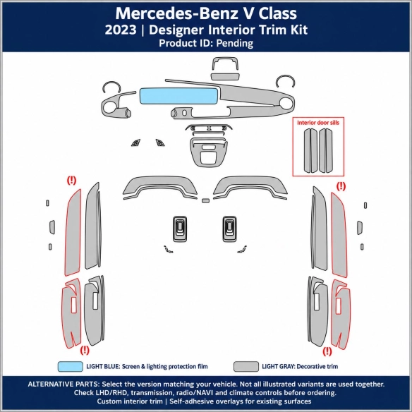 Mercedes-Benz V Class 2018 – Designer Trim – Kit intérieur complet