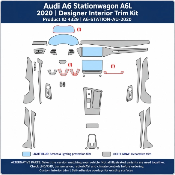 Audi A6 Stationwagon A6l 2020 – Designer Trim – Kit intérieur complet