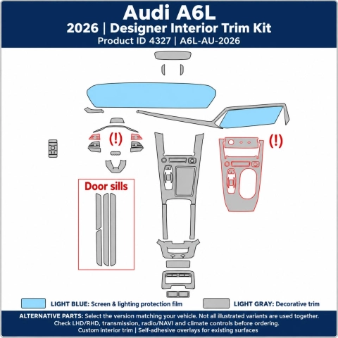 Audi A6l 2026 – Designer Trim – Kit intérieur complet