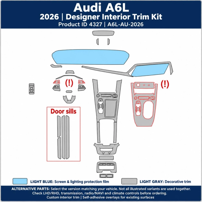 Audi A6l 2026 – Designer Trim – Kit intérieur complet