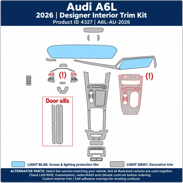 Audi A6l 2026 – Designer Trim – Kit intérieur complet