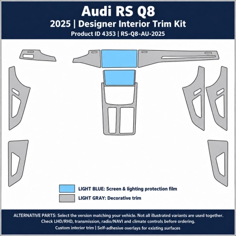 Audi Rs Q8 2025 – Designer Trim – Kit intérieur complet