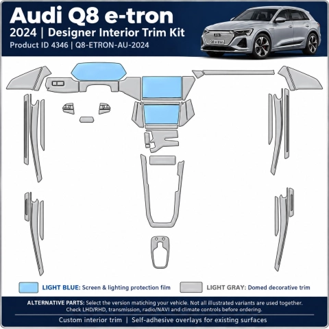 Audi Q8 Etron 2024 – Designer Trim – Kit intérieur complet