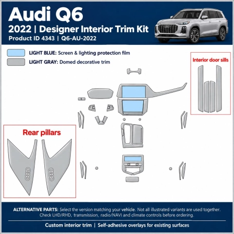 Audi Q6 2022 – Designer Trim – Kit intérieur complet